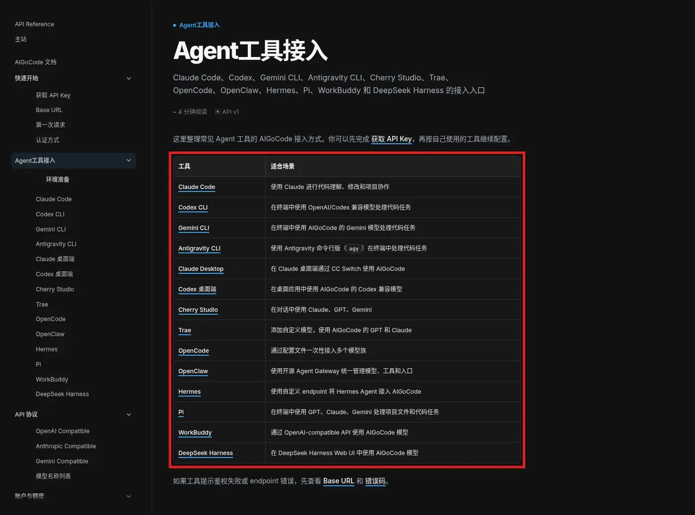 Agent工具接入页