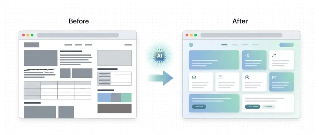 UI UX Pro Max 生成前后的页面对比 原文配图 1